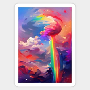 ABSTRACT RAINBOW ILLUMINATING LIGHTNING Sticker